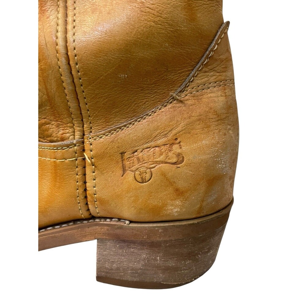 Vintage Landis Light Brown Leather Campus Western Boots Men’s Size 10 USA Cowboy - Picture 3 of 12